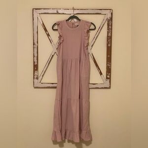 Tiered ruffle sleeveless maxi